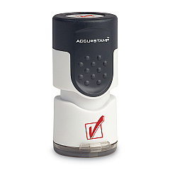 ACCUSTAMP Pre-Inked Round Stamp, Check Mark, 5/8" dia, Red (035658)
