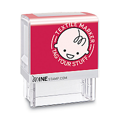 Cosco MINE Textile Stamp, 1 1/2" x 1 1/2", Black (039605)