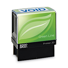 COSCO 2000PLUS Green Line Message Stamp, Void, 1 1/2 x 9/16, Blue (098373)