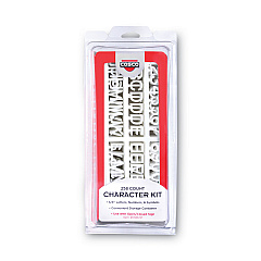 Cosco Character Kit, Letters, Numbers, Symbols, White, Helvetica, 258 Pieces (098233)