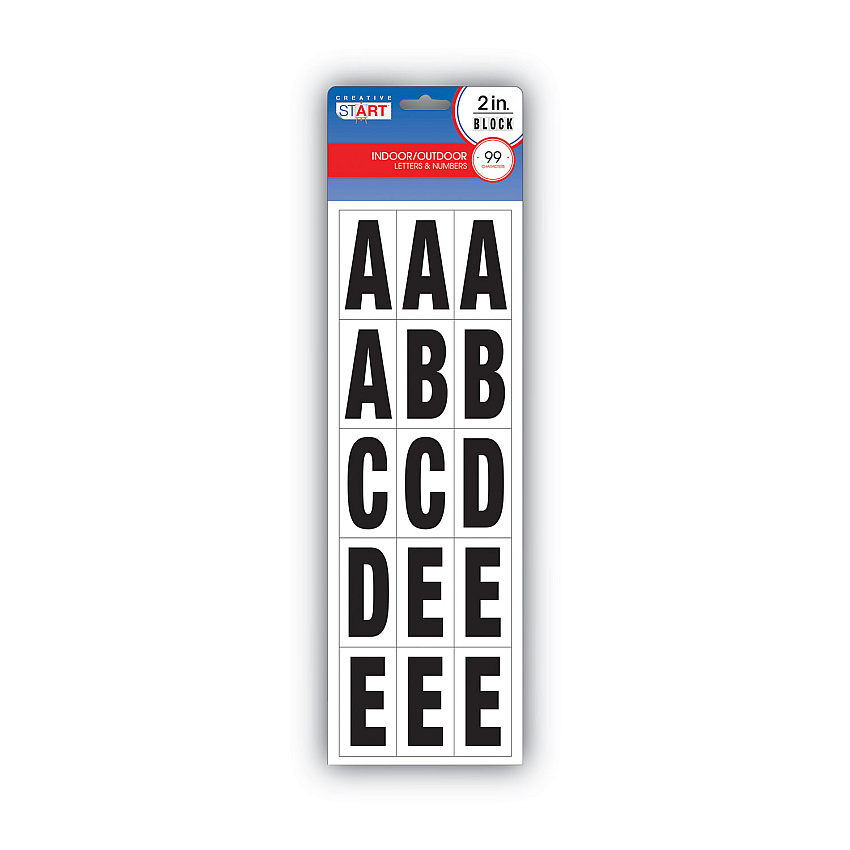 Cosco Letters, Numbers and Symbols, Adhesive, 2", Black, 84 Characters (098131)