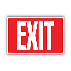 COSCO Glow-in-the-Dark Safety Sign, Exit, 12 x 8, Red (098052)