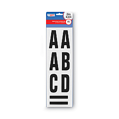 Cosco Letters, Numbers and Symbols, Adhesive, 3", Black, 64 Characters (098132)