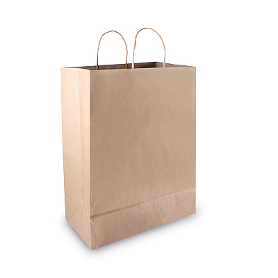 Cosco Premium Shopping Bag, 12" x 6.5" x 17", Brown Kraft, 50/Box (091566)