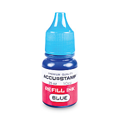 Cosco ACCU-STAMP Gel Ink Refill, Blue, 0.35 oz Bottle (090682)