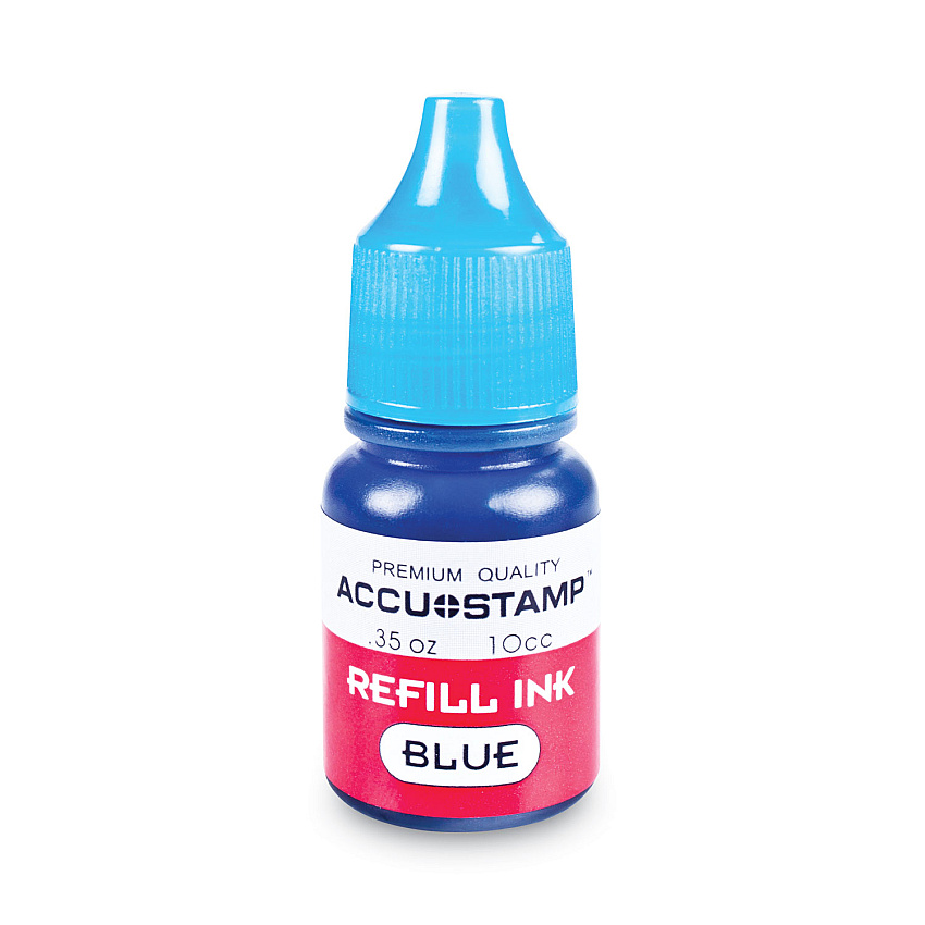 Cosco ACCU-STAMP Gel Ink Refill, Blue, 0.35 oz Bottle (090682)