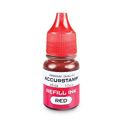 Cosco ACCU-STAMP Gel Ink Refill, Red, 0.35 oz Bottle (090683)