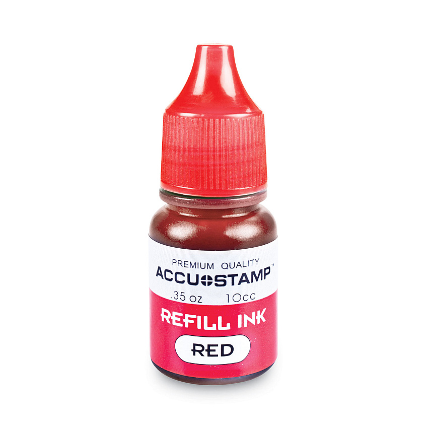 Cosco ACCU-STAMP Gel Ink Refill, Red, 0.35 oz Bottle (090683)