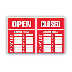 COSCO Business Hours Sign Kit, 15 x 19, Red (098072)