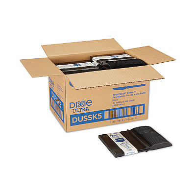 Dixie SmartStock Tri-Tower Dispensing System Cutlery, Knives, Mediumweight, Polystyrene, Black, 40/Cartridge, 24 Cartridges/Carton (DUSSK5)