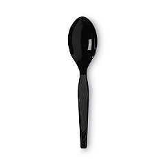 Dixie Plastic Cutlery, Heavy Mediumweight Teaspoons, Black, 1,000/Carton (TM517)