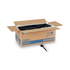 Dixie Plastic Cutlery, Heavyweight Soup Spoons, 5 3/4", Black, 1,000/Carton (SH517)