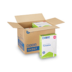 Dixie Plastic Cutlery, Heavyweight Teaspoons, White, 1,000/Carton (TH207CT)