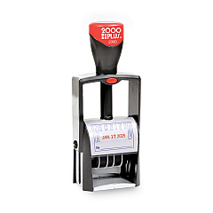 COSCO 2000PLUS Self-Inking Heavy-Duty Line Dater, 1.25 x 1.83, Red/Blue (032880)