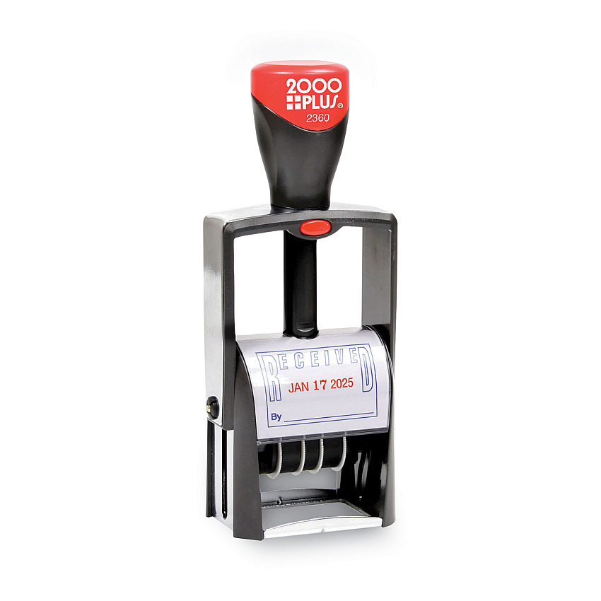 COSCO 2000PLUS Self-Inking Heavy-Duty Line Dater, 1.25 x 1.83, Red/Blue (032880)