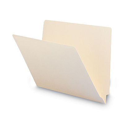 Smead Heavyweight Manila End Tab Folders, 9.5" High Front, Straight 1-Ply Tabs, Letter Size, 0.75" Expansion, Manila, 100/Box (24100)