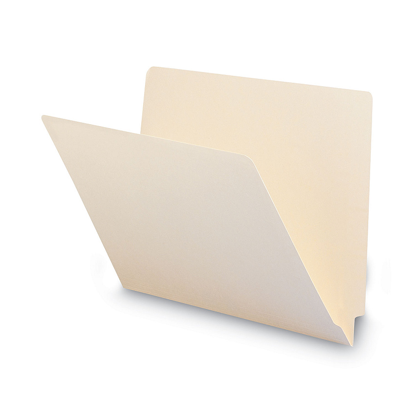 Smead Heavyweight Manila End Tab Folders, 9.5" High Front, Straight 1-Ply Tabs, Letter Size, 0.75" Expansion, Manila, 100/Box (24100)