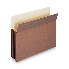 Smead Redrope TUFF Pocket Drop-Front File Pockets with Fully Lined Gussets, 3.5" Expansion, Letter Size, Redrope, 10/Box (73380)