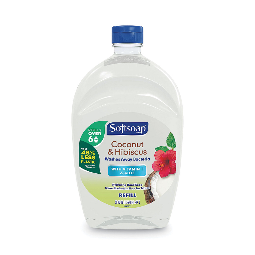 Softsoap Liquid Hand Soap Refills, Coconut and Hibiscus, 50 oz Bottle (US07162S)