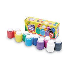 Crayola Washable Watercolor Project Paint, Assorted Classic Colors, 2 oz Bottle, 10/Pack (541205)