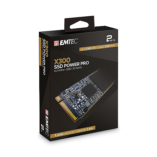 Emtec X300 Power Pro Internal Solid State Drive, 2 TB, PCIe (ECSSD2TX300)