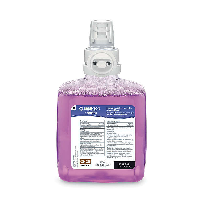 Brighton Professional BP8 Foam Hand Soap Refill, Fruity, 1,200 mL, 2/Carton (51954)