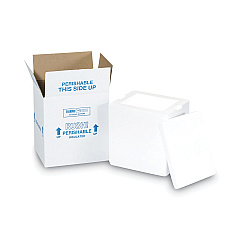 The Packaging Wholesalers Insulated Shipping Container, 9 x 11 x 15, 1.5" Thick Foam, White/Brown Kraft (212C)