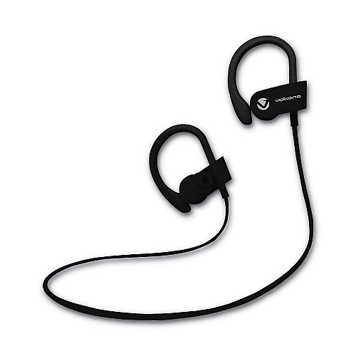 Volkano Race Series Wireless Bluetooth 4.2 Stereo Earphones with Built-In Mic, Black (VK1008BK)