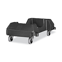 Rubbermaid Commercial Slim Jim Resin Trainable Dolly, 120 lb Capacity, 23.86 x 14.71 x 8.36, Plastic, Black (1980602)