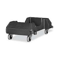 Rubbermaid Commercial Slim Jim Resin Trainable Dolly, 120 lb Capacity, 23.86 x 14.71 x 8.36, Plastic, Black (1980602)