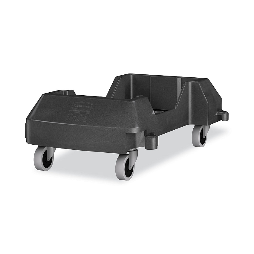 Rubbermaid Commercial Slim Jim Resin Trainable Dolly, 120 lb Capacity, 23.86 x 14.71 x 8.36, Plastic, Black (1980602)