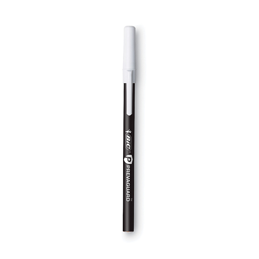 BIC PrevaGuard Ballpoint Pen, Stick, Medium 1 mm, Black Ink/Black Barrel, Dozen (GSAM11BK)