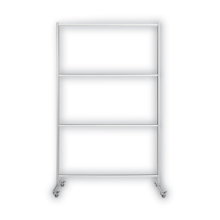 MasterVision Protector Series Mobile Glass Panel Divider, 49 x 22 x 69, Clear/Aluminum (DSP123046)