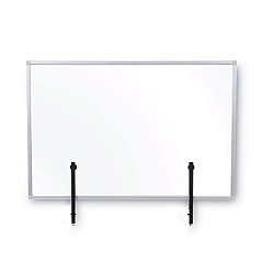 MasterVision Protector Series Glass Aluminum Desktop Divider, 35.4 x 0.16 x 23.6, Clear (GL07019101)