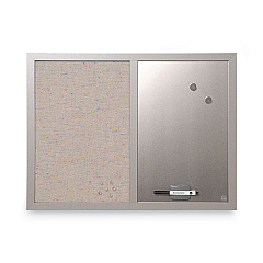 MasterVision Combo Bulletin Board, Bulletin/Dry Erase, 24X18, Gray Frame (MX04331608)