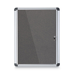 MasterVision Slim-Line Enclosed Fabric Bulletin Board, 28 x 38, Aluminum Case (VT630103690)