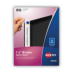 Avery Binder Spine Inserts, 1.5" Spine Width, 5 Inserts/Sheet, 5 Sheets/Pack (89105)