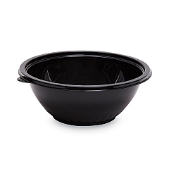WNA Caterline Pack n' Serve Plastic Bowl, 80 oz, 10" Diameter x 4"h, Black, 25/Carton (APB80BL)
