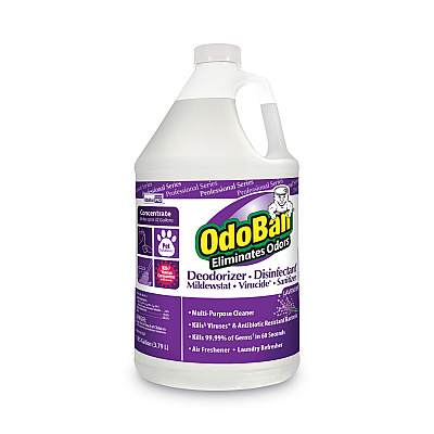 OdoBan Concentrate Odor Eliminator and Disinfectant, Lavender Scent, 1 gal Bottle, 4/Carton (911162G4)