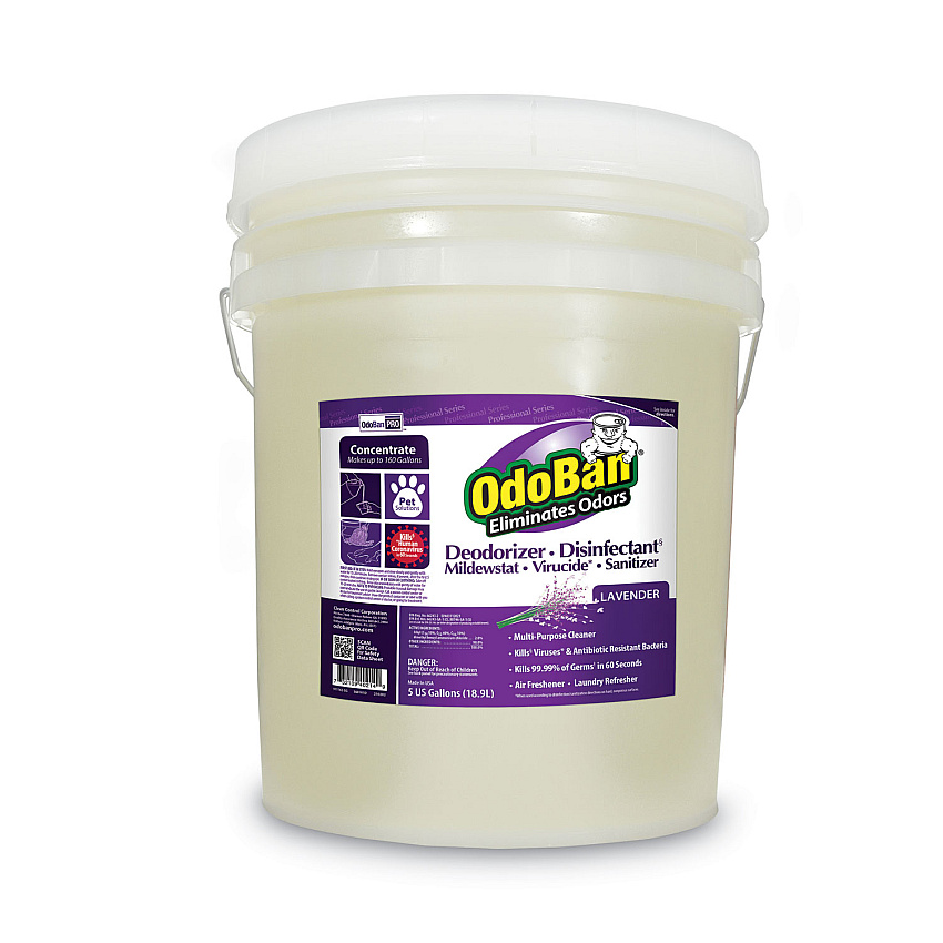 OdoBan Concentrated Odor Eliminator and Disinfectant, Lavender Scent, 5 gal Pail (9111625G)