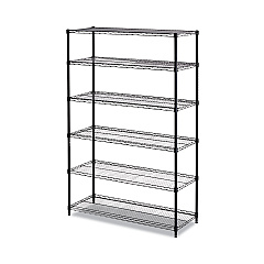 Alera NSF Certified 6-Shelf Wire Shelving Kit, Six-Shelf, 48w x 18d x 72h, Black (ALESW664818BL)