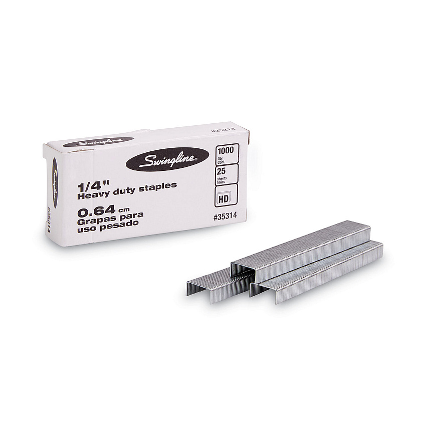 Swingline S.F. 13 Heavy-Duty Staples, 0.25" Leg, 0.5" Crown, Steel, 1,000/Box (35314)