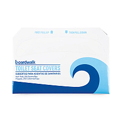 Boardwalk Premium Half-Fold Toilet Seat Covers, 15 x 10, White, 250 Covers/Sleeve, 10 Sleeves/Carton (BWKK2500B)