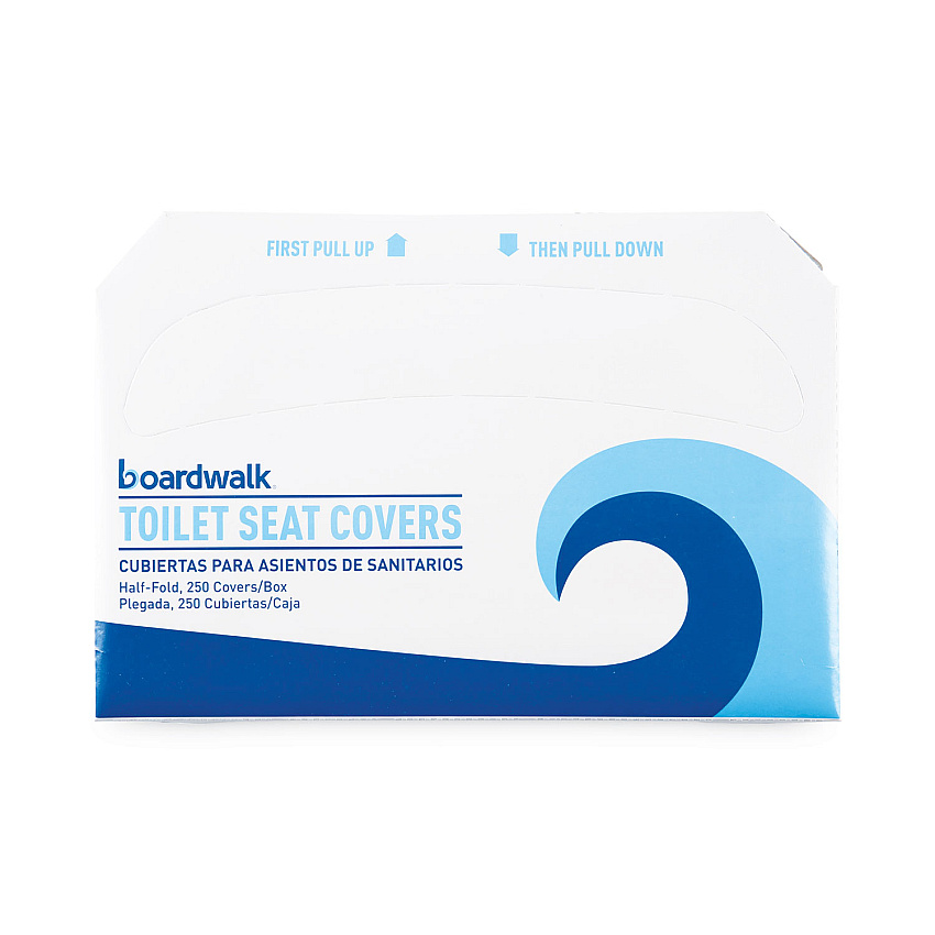 Boardwalk Premium Half-Fold Toilet Seat Covers, 15 x 10, White, 250 Covers/Sleeve, 10 Sleeves/Carton (BWKK2500B)