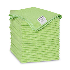 Boardwalk Microfiber Cleaning Cloths, 16 x 16, Green, 24/Pack (BWK16GRECLOTHV2)