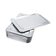 Boardwalk Aluminum Steam Table Pan Lids, Fits Full-Size Pan, Deep,12.88 x 20.81 x 0.63, 50/Carton (BWKLIDSTEAMFL)