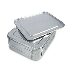 Boardwalk Aluminum Steam Table Pan Lids, Fits Half-Size Pan, Deep, 10.5 x 12.81 x 0.63, 100/Carton (BWKLIDSTEAMHF)