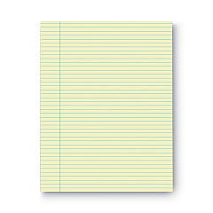 Universal Glue Top Pads, Narrow Rule, 50 Canary-Yellow 8.5 x 11 Sheets, Dozen (UNV42000)
