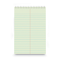 Universal Steno Pads, Gregg Rule, Red Cover, 80 Green-Tint 6 x 9 Sheets (UNV86920)