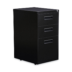 Alera File Pedestal, Left or Right, 3-Drawers: Box/Box/File, Legal/Letter, Black, 14.96" x 19.29" x 27.75" (ALEPABBFBL)